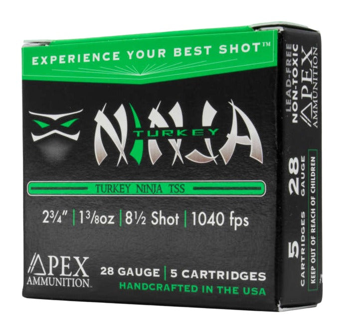 Apex 28 Gauge Shotgun Shells Turkey Tss Ninja #8.5 1-3/8 oz 2.75 in