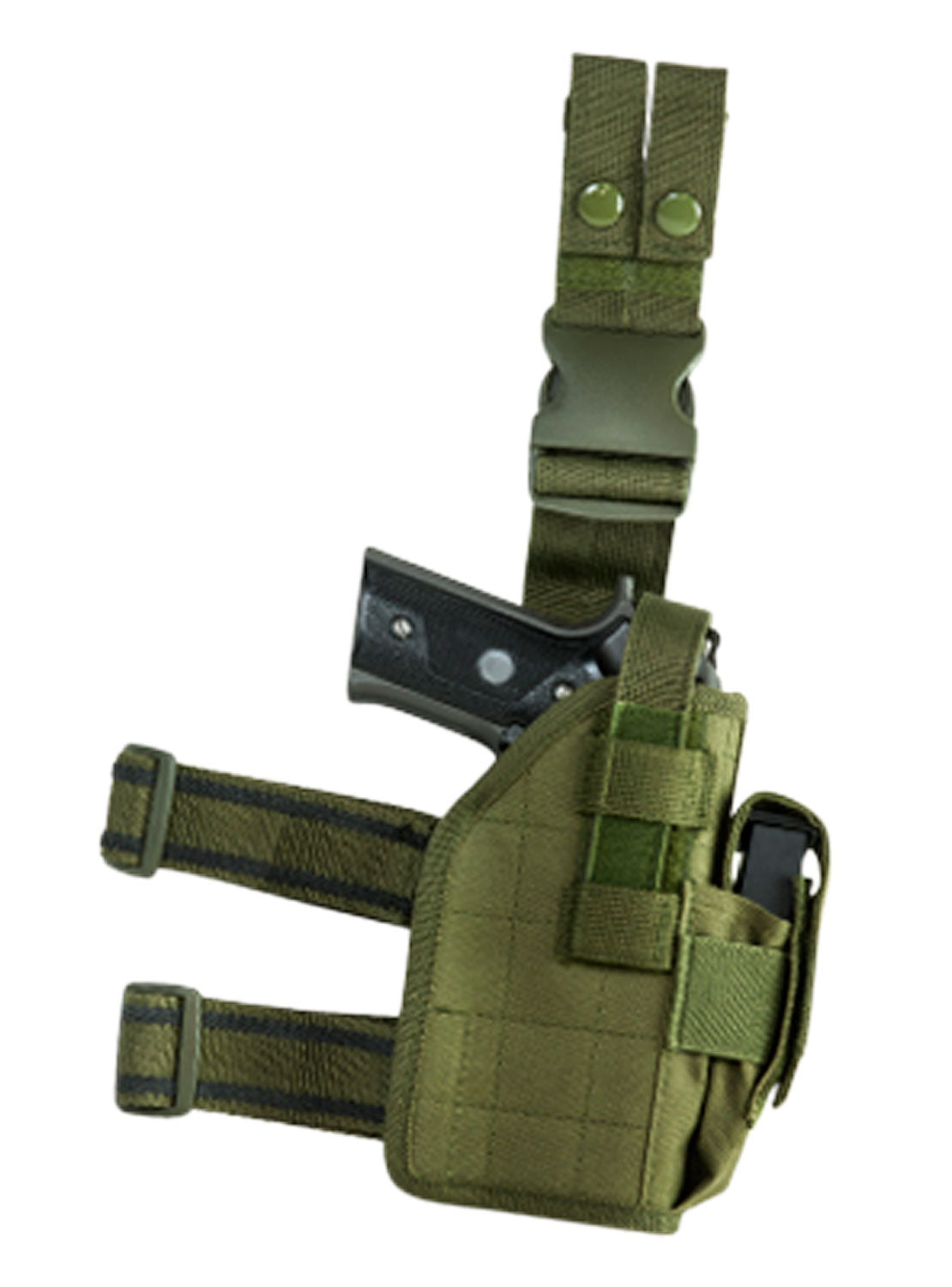 NcStar CVDLHOL2954G Green PVC Drop Leg Holster for Full Size and Compact Semi-Auto Pistols