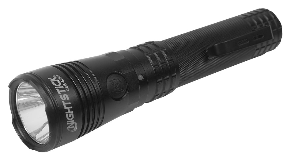 Nightstick USB-588-T 1100 Lumen Turbo Tactical Flashlight, USB Rechargeable, Dual-Light, Black