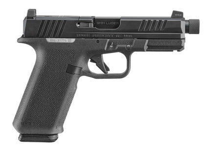 Ruger 19445 RXM 9mm Luger 17+1 4.50" Black FNC Nitride Alloy Steel Threaded Barrel & Optic Ready/Serrated Slide, Black Polymer Frame w/Accessory Rail, Textured Grip, RMR/RMSc/DeltaPoint Pro Footprint