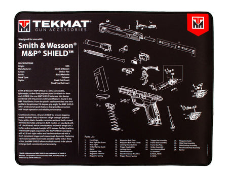 TekMat Ultra Premium Cleaning and Maintenance Mat for S&W M&P Shield, 15"x20", with TekTowel TEK-R20-SW-MP-SHIELD