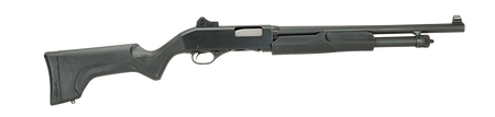 Stevens 19487 320 Security Full Size 12 Gauge Pump 3" 5+1 18.50" Matte Black Carbon Steel Barrel, Matte Black Aluminum Receiver, Fixed Matte Black Synthetic Stock, Ambidextrous