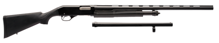 Stevens 19490 320 Field Combo 12 Gauge 3" 5+1 18.50"/28" Matte Black Vent Rib Barrel, Black Aluminum Receiver, Black Synthetic Fixed Stock