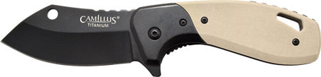 Camillus Chonk 2.75" Stainless Drop Point Knife with Tan G10 Handle