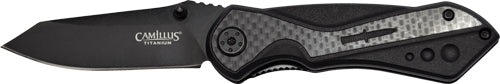 Camillus Machine 2.78" Stainless Folding Knife with Carbon Fiber Black Handle
