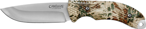 Camillus Mask 4" Stainless Drop Point Fixed Blade Knife in Camo