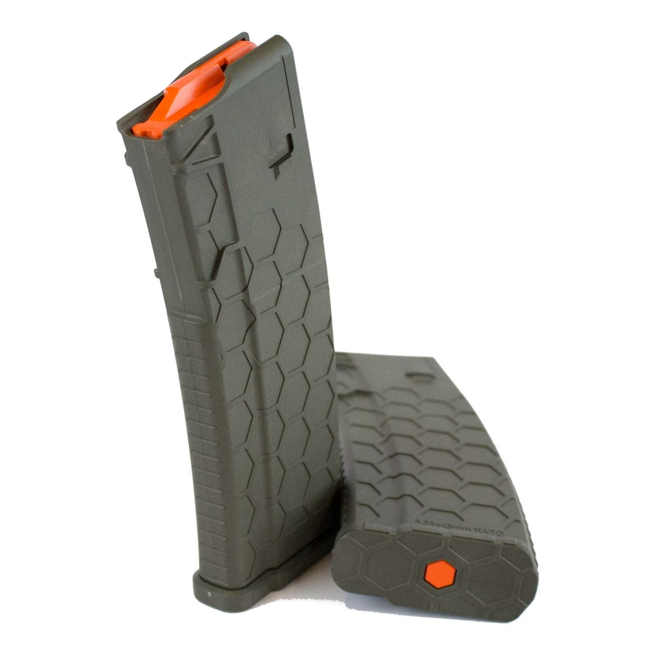 Hexmag Series 2 AR-15 Rifle Magazine OD Green with Orange Follower 5.56x45mm/.223 Rem 30/rd