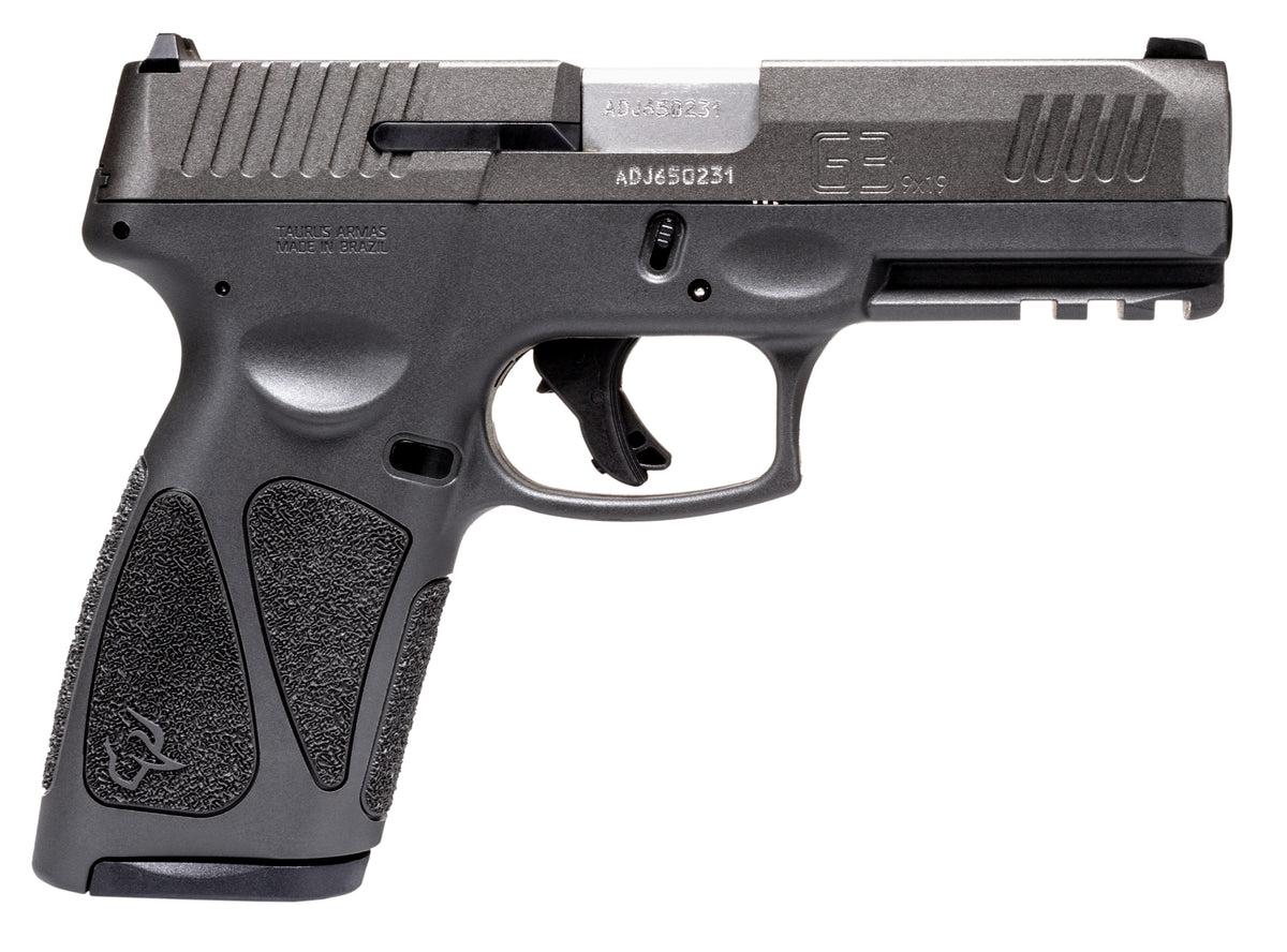 Taurus 1-G3B94CG G3 Full Size Frame 9mm Luger 17+1 4" Stainless Stainless Steel Barrel, Tungsten Gray Cerakote Stainless Steel Serrated Slide, Gray Polymer Frame w/Picatinny Rail