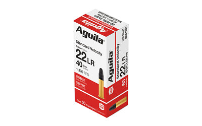 Aguila .22 Long Rifle Rimefire Ammo Standard Velocity Lead Solid Point Solid 40 grain 