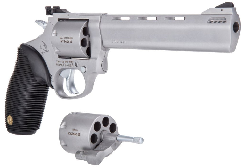 Taurus 692 Medium Revolver - .357 Mag/.38 Special +P/9mm Luger, 7-Shot, 6.5" Vent Rib Stainless Barrel