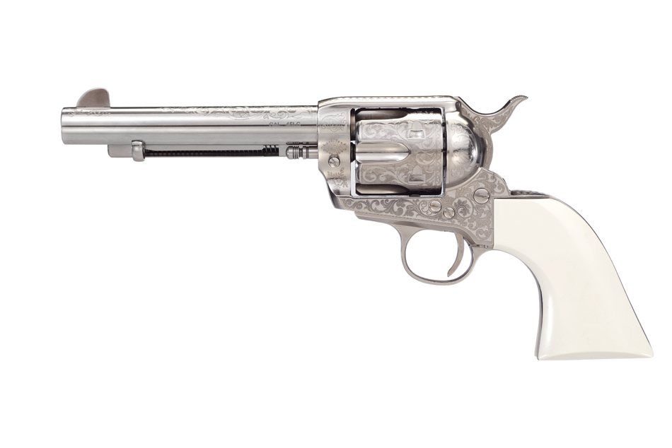 1873 Outlaw Legacy .45 Colt Nickel/Ivory Revolver, 5.5" Barrel