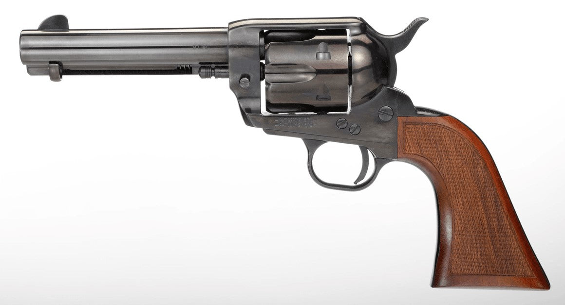 Taylors & Company 1873 Pietta 9mm Luger Revolver, 6-Shot, 4.75" Blued Barrel, Army Grip