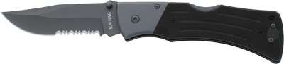 Ka-Bar G10 Mule 4in Serrated Clip Point Folder Black G10 Handle