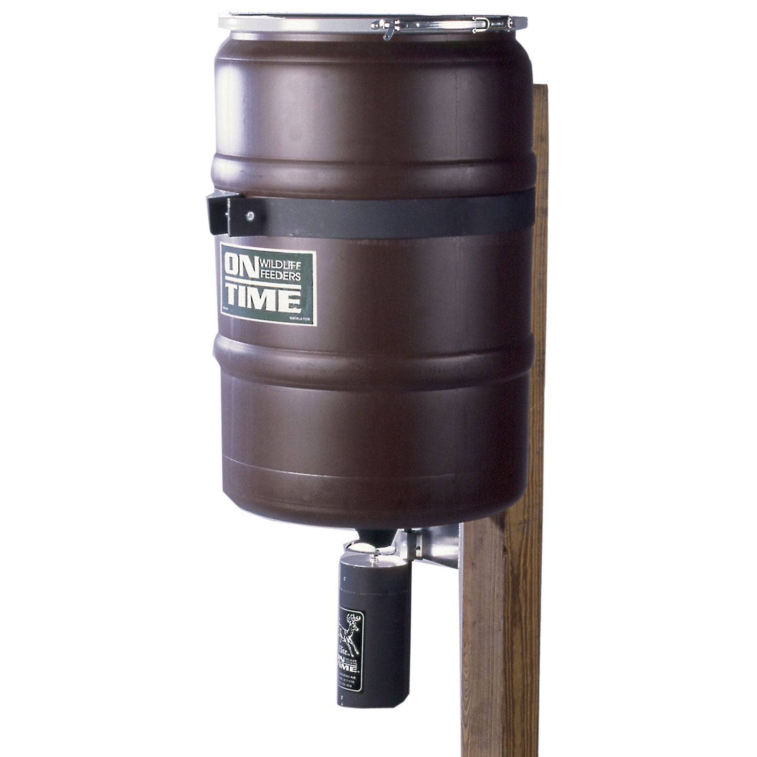 On Time 50003 25 Gallon Elite Fish Feeder Combo with Agitator Rod and Dock Mount Bracket