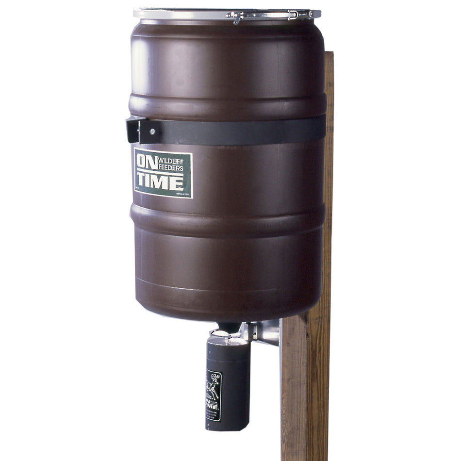 On Time 50003 25 Gallon Elite Fish Feeder Combo with Agitator Rod and Dock Mount Bracket