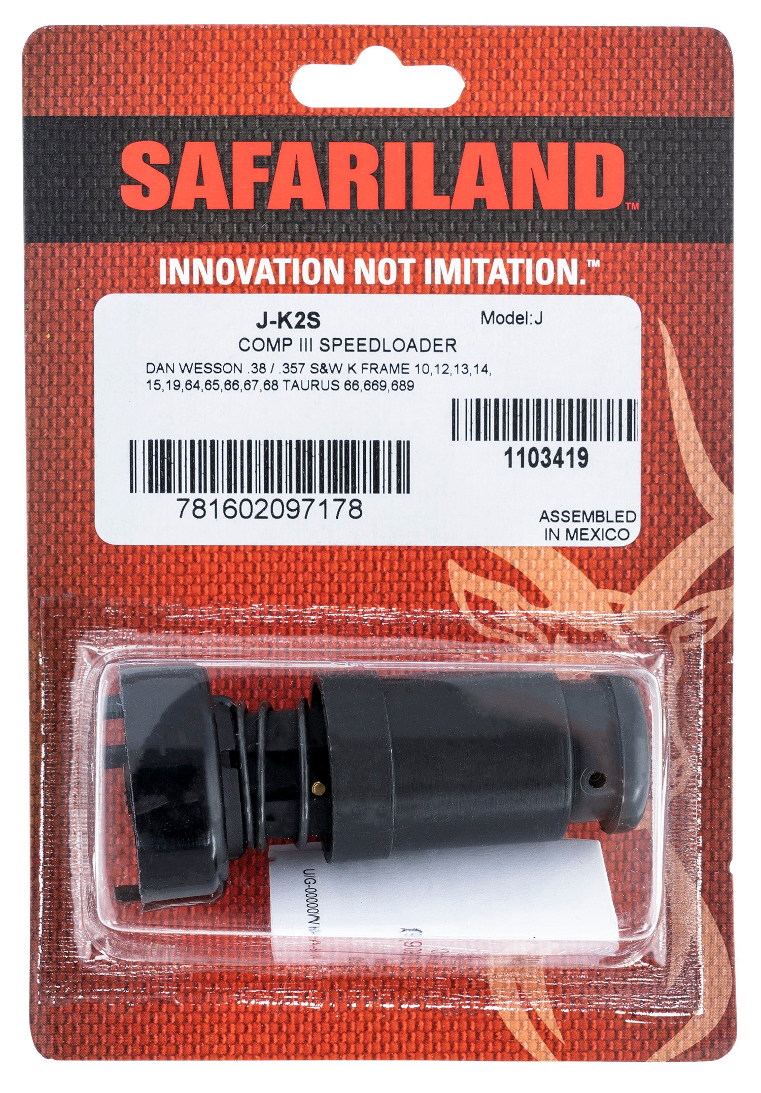 Safariland JK2S Comp III 6-Round Speedloader .38 Spec/357 Mag for S&W K-Frame/Dan Wesson