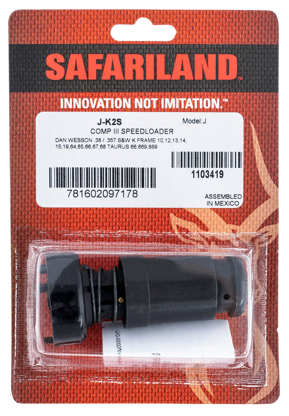 Safariland JK2S Comp III 6-Round Speedloader .38 Spec/357 Mag for S&W K-Frame/Dan Wesson
