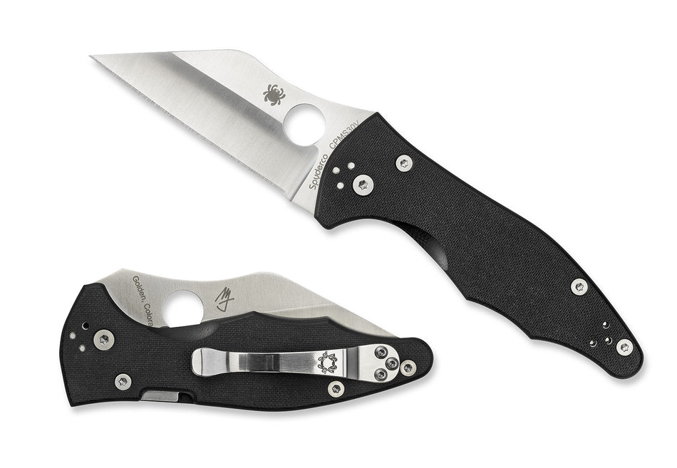 Spyderco Yojimbo 2 C85GP2 Folder, 3.20" Plain Satin CPM S30V Wharncliffe Blade, Black G10 Textured Handle
