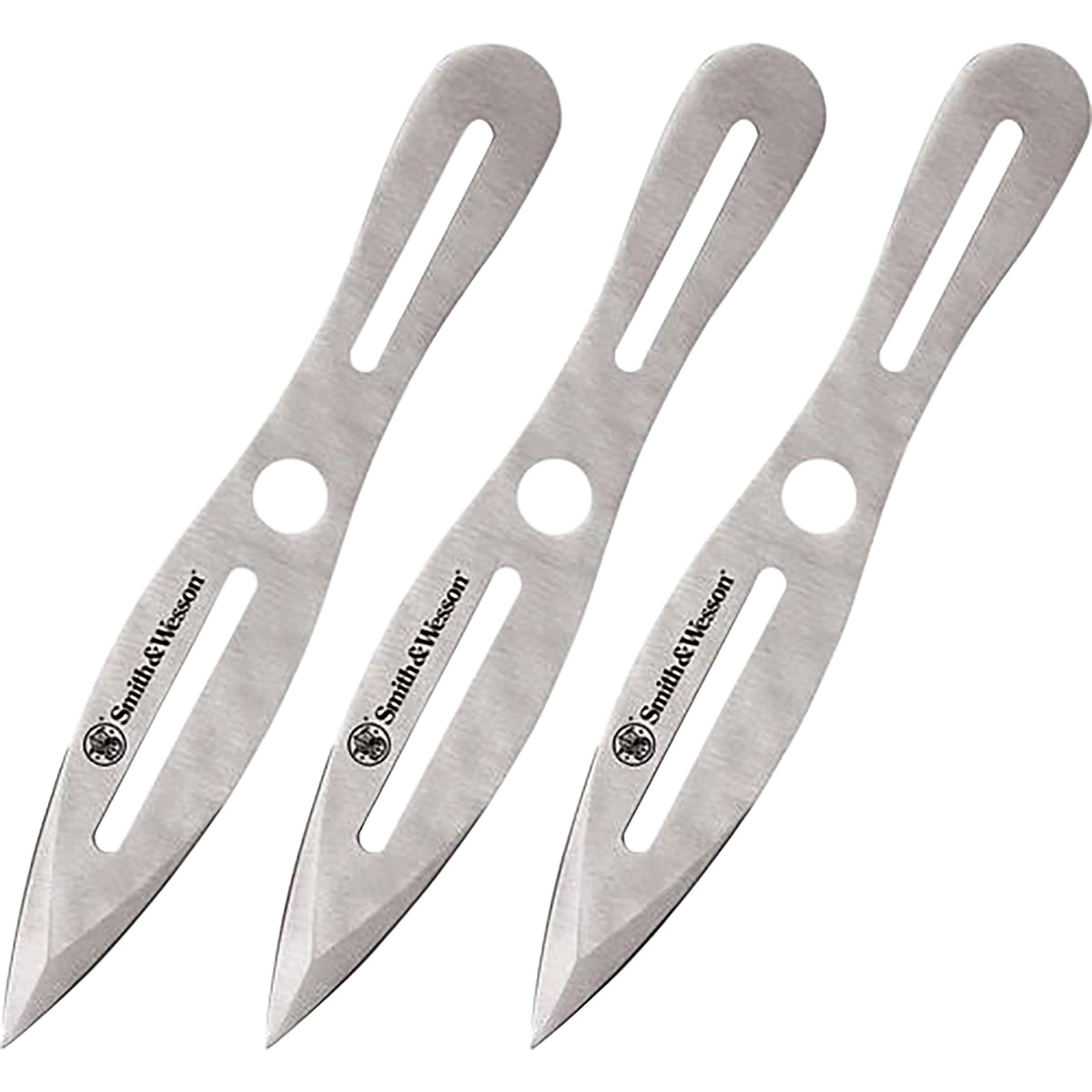 S&W Knives SWTK10CP Bullseye 10" Throwing Knives Set of 3 Fixed Dual Edge Spear Point 2Cr13MoV SS Blade with Belt Sheath