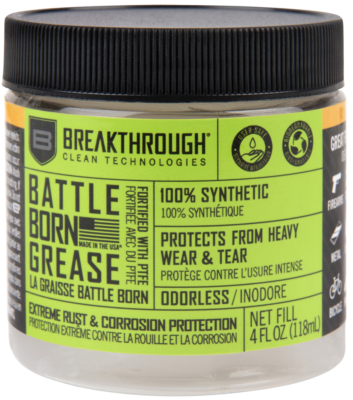 Breakthrough Clean Battle Born Grease 4 oz Jar High-Performance Firearm Lubricant