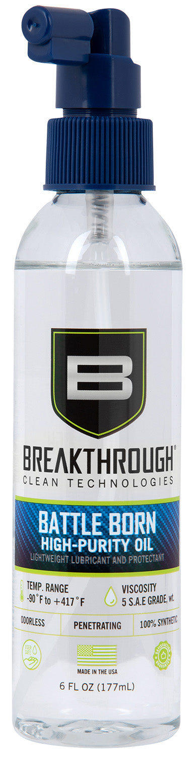 Breakthrough Clean Battle Born High Purity Oil 6 oz Spray Synthetic Firearm Lubricant