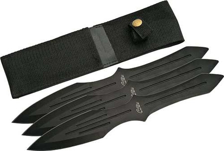 Rite Edge 9.75" Throwing Knives Black 3PC Set with Sheath