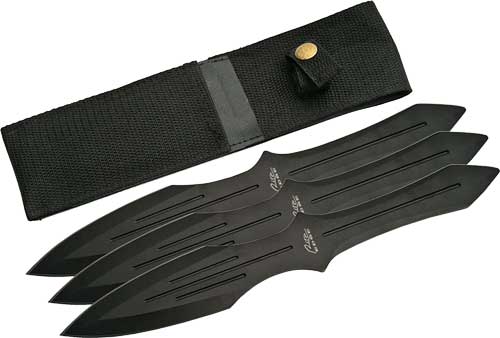 Rite Edge 9.75" Throwing Knives Black 3PC Set with Sheath