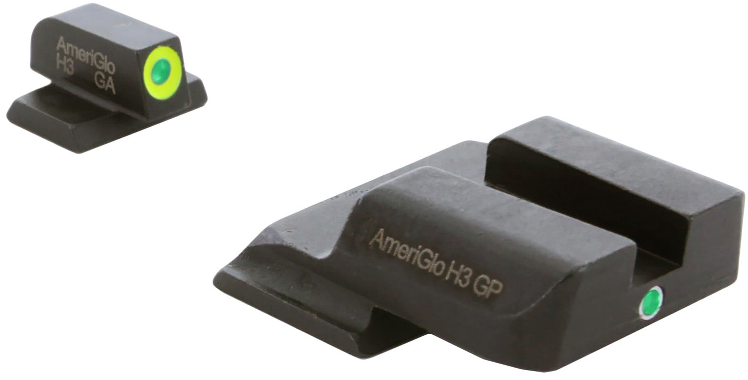 AmeriGlo SW301 S&W M&P i-Dot Sight Set – LumiGreen Outline Green Tritium Front & Green Tritium Rear