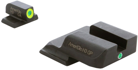 AmeriGlo SW301 S&W M&P i-Dot Sight Set – LumiGreen Outline Green Tritium Front & Green Tritium Rear