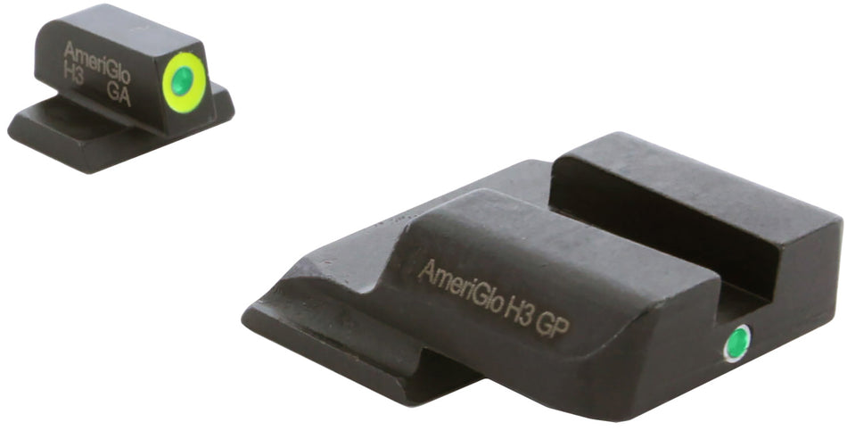 AmeriGlo SW301 S&W M&P i-Dot Sight Set – LumiGreen Outline Green Tritium Front & Green Tritium Rear