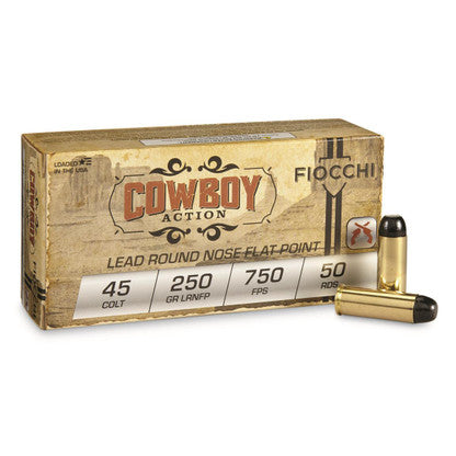 Fiocchi .45 Long Colt 45LCCA Cowboy Action Lead Round Nose Flat Point 250 Grain