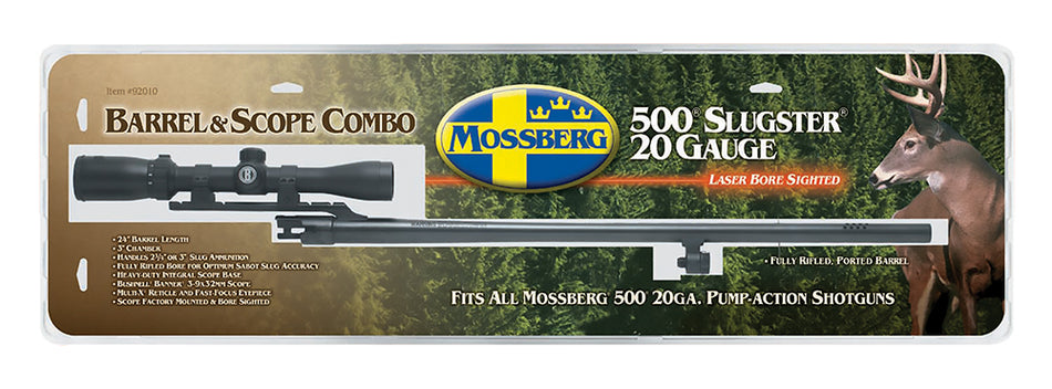 Mossberg 500 & Maverick 88 OEM 20 Gauge 24" Rifled Slug Barrel Cantilever Mount Blued with 3-9x40 Scope