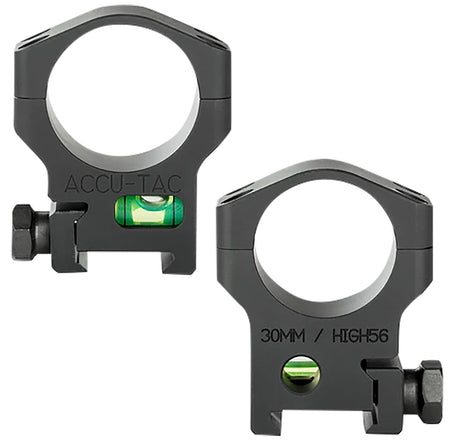 Accu-Tac HSR300 Scope Rings 30mm Flat Black with Built-In Bubble Level