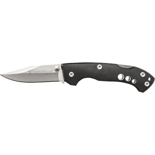 S&W CK109 24-7 3" Lockback Folder Clip Point Black Aluminum Handle