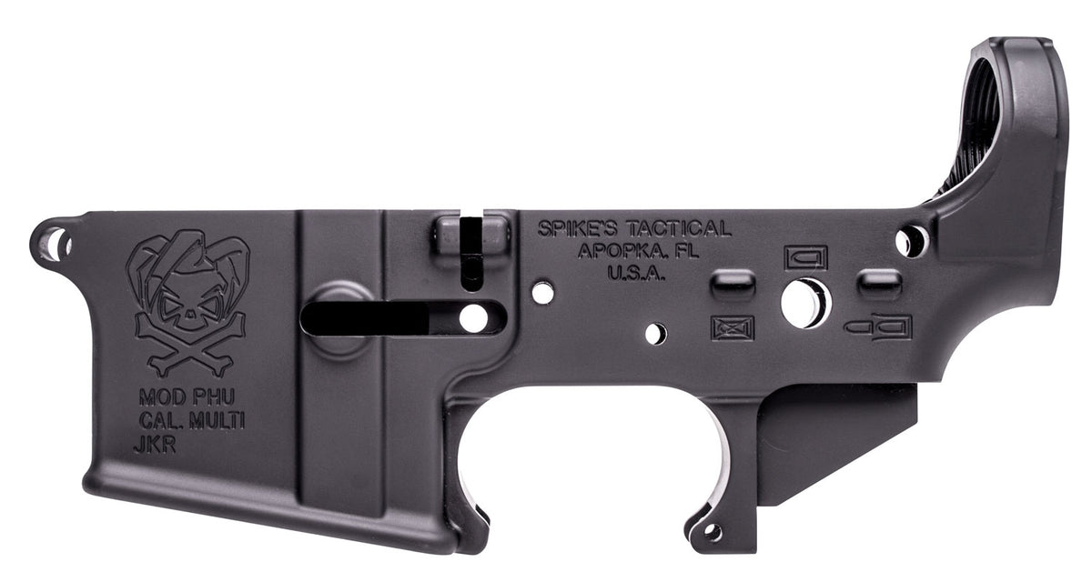 Spikes STLS024 PHU Joker Multi-Caliber Stripped Lower Receiver - 7075-T6 Aluminum, Black Anodized, AR-15