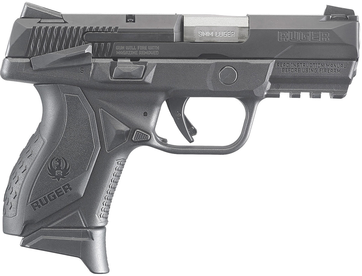 Ruger American Compact 9mm Luger 17+1 3.55" Stainless Barrel, Black Nitride Slide