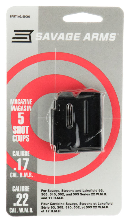 Savage Arms 90001 Blued 5rd Replacement Magazine for Savage 93 Series - .17 HMR/.22 WMR