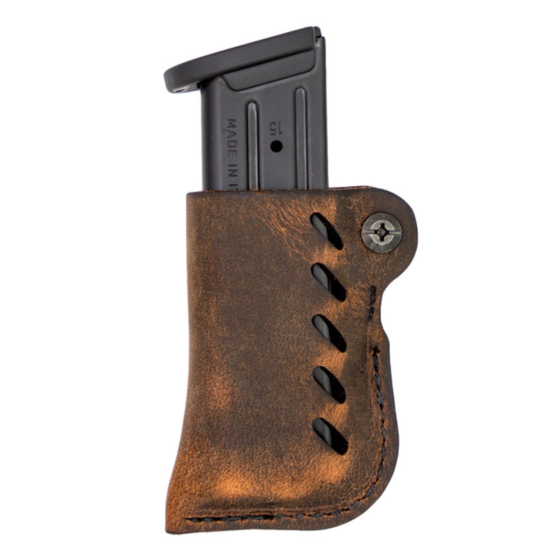 Versacarry Brown Leather Double Stack Magazine Carrier