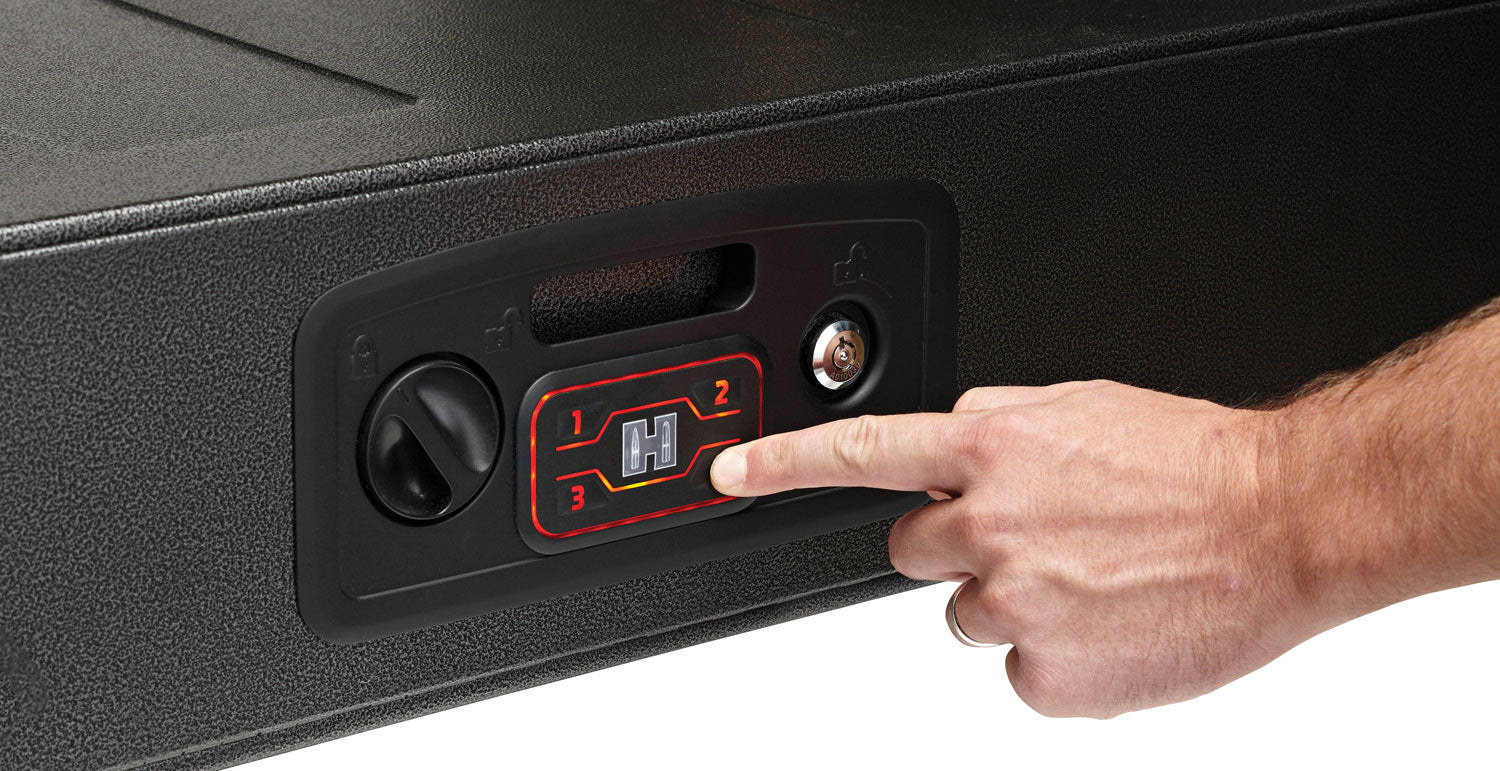 Hornady 98190 AR Gunlocker RFID Access Code Key Entry Black Steel 2 Long Guns