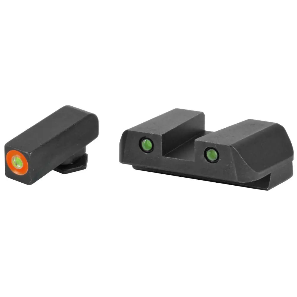 AmeriGlo Glock 43 Green Tritium Night Sights Orange Outline Front Green Black Rear