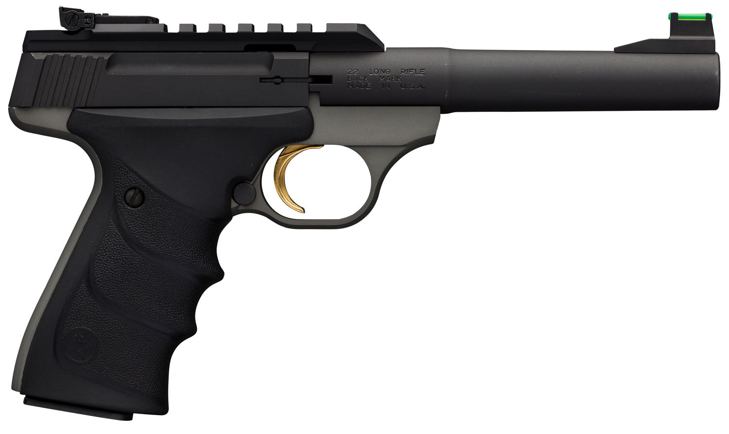 Browning 051530490 Buck Mark Plus Practical 22 LR 10+1, 5.50in Tapered Bull Barrel, Optic Ready Steel Slide, Matte Gray Aluminum Frame, Black Ultragrip RX Grips