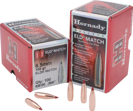 Hornady 6.5mm .264 100gr ELD Match High BC Target Bullets 100 Per Box