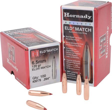 Hornady 6.5mm .264 120gr ELD Match High BC Target Bullets 100 Per Box