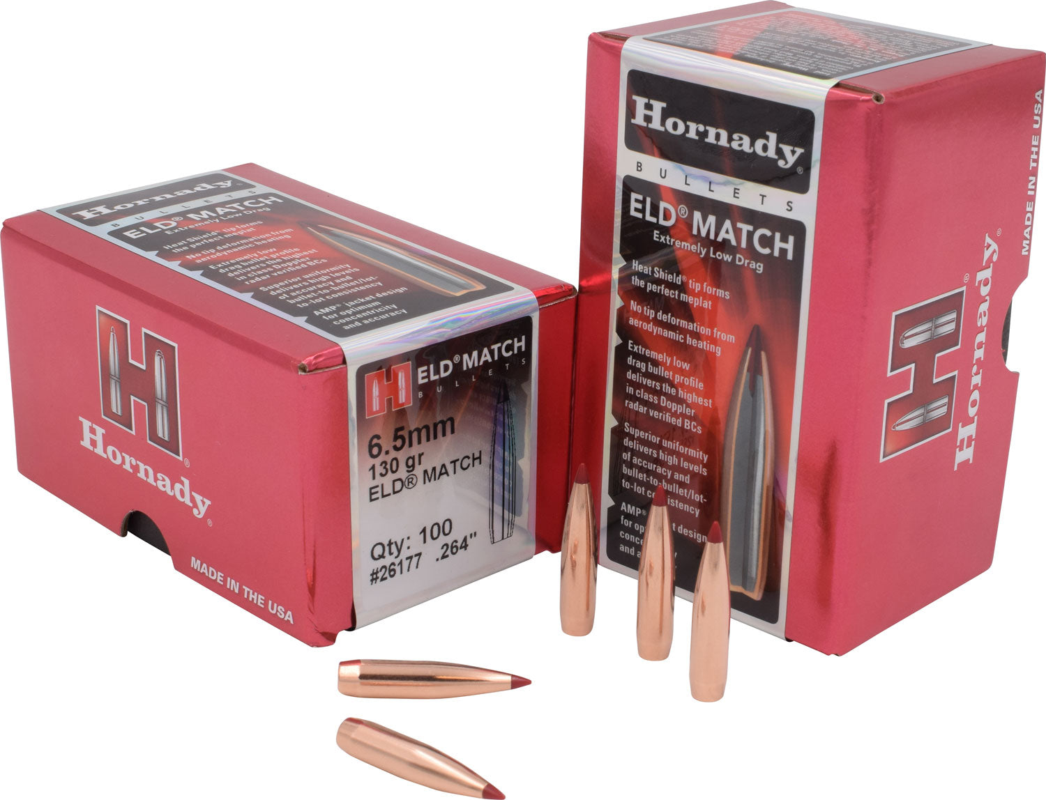 Hornady 6.5mm .264 130gr ELD Match High BC Target Bullets 100 Per Box
