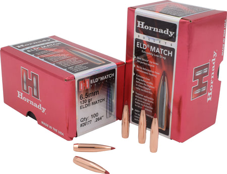 Hornady 6.5mm .264 130gr ELD Match High BC Target Bullets 100 Per Box