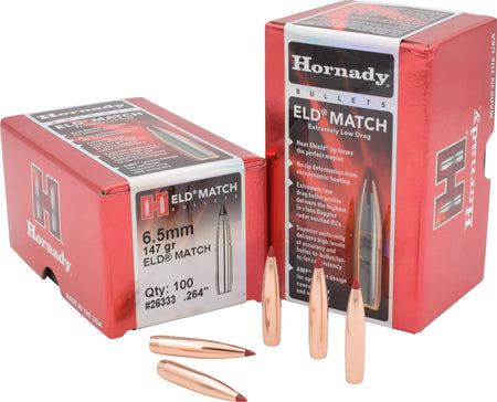 Hornady 6.5mm .264 147gr ELD Match High BC Target Bullets 100 Per Box