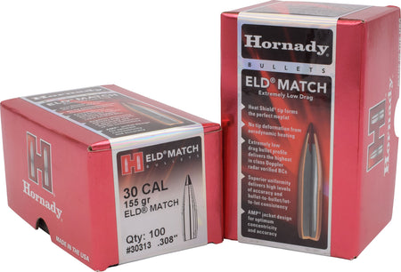 Hornady 30Cal .308 155gr ELD Match High BC Target Bullets 100 Per Box