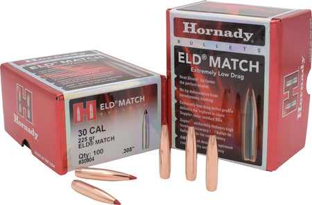 Hornady ELD Match .308 225gr Heat Shield Tip Match Bullets Box of 100