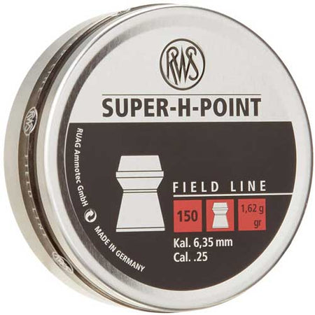 RWS .25 Super-H-Point Field Air Gun Pellets 25 Grain 150 Count