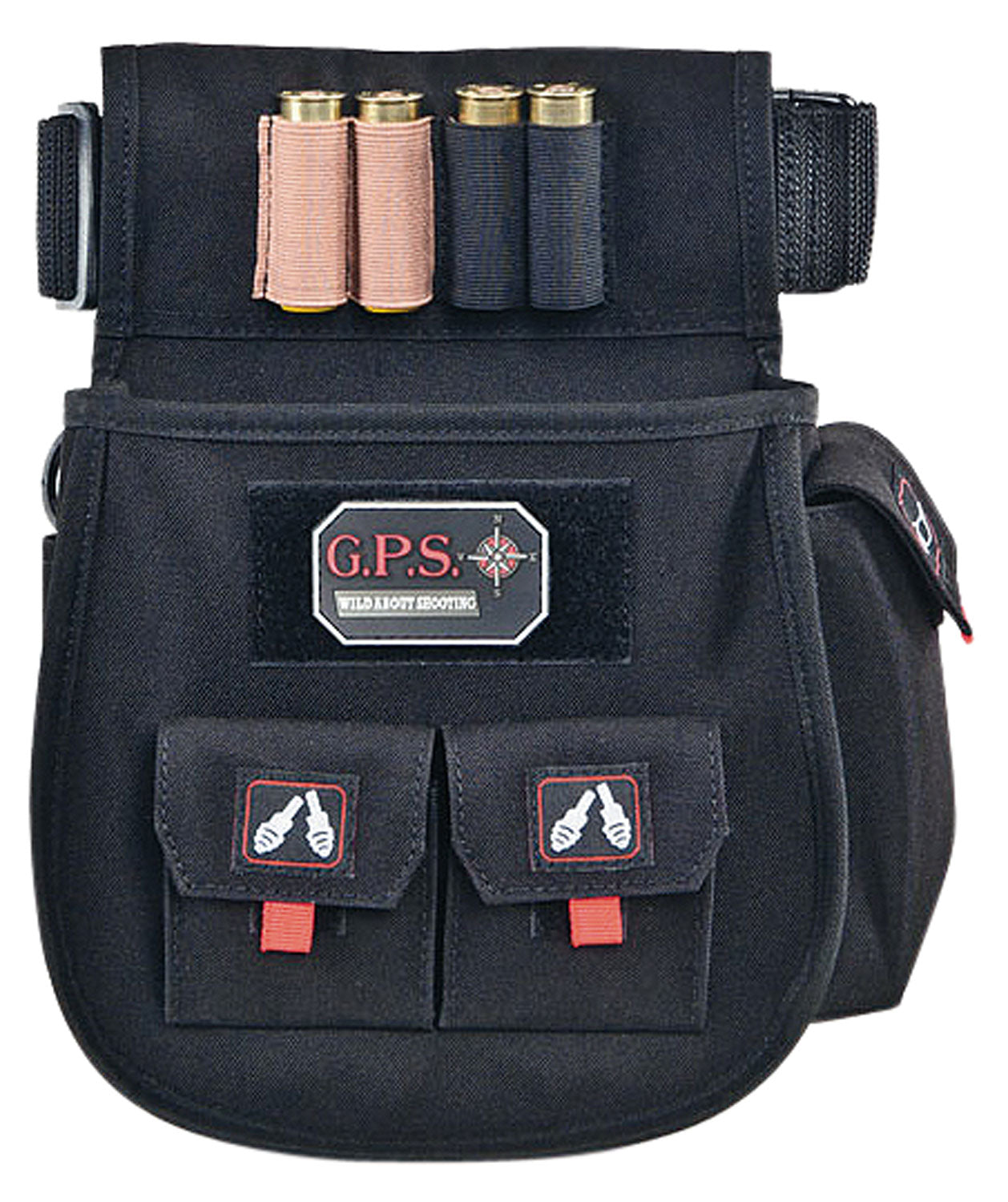 GPS Bags 1094CSP Black Polyester Double Shotshell Belt Pouch 30-52 Inch Waist